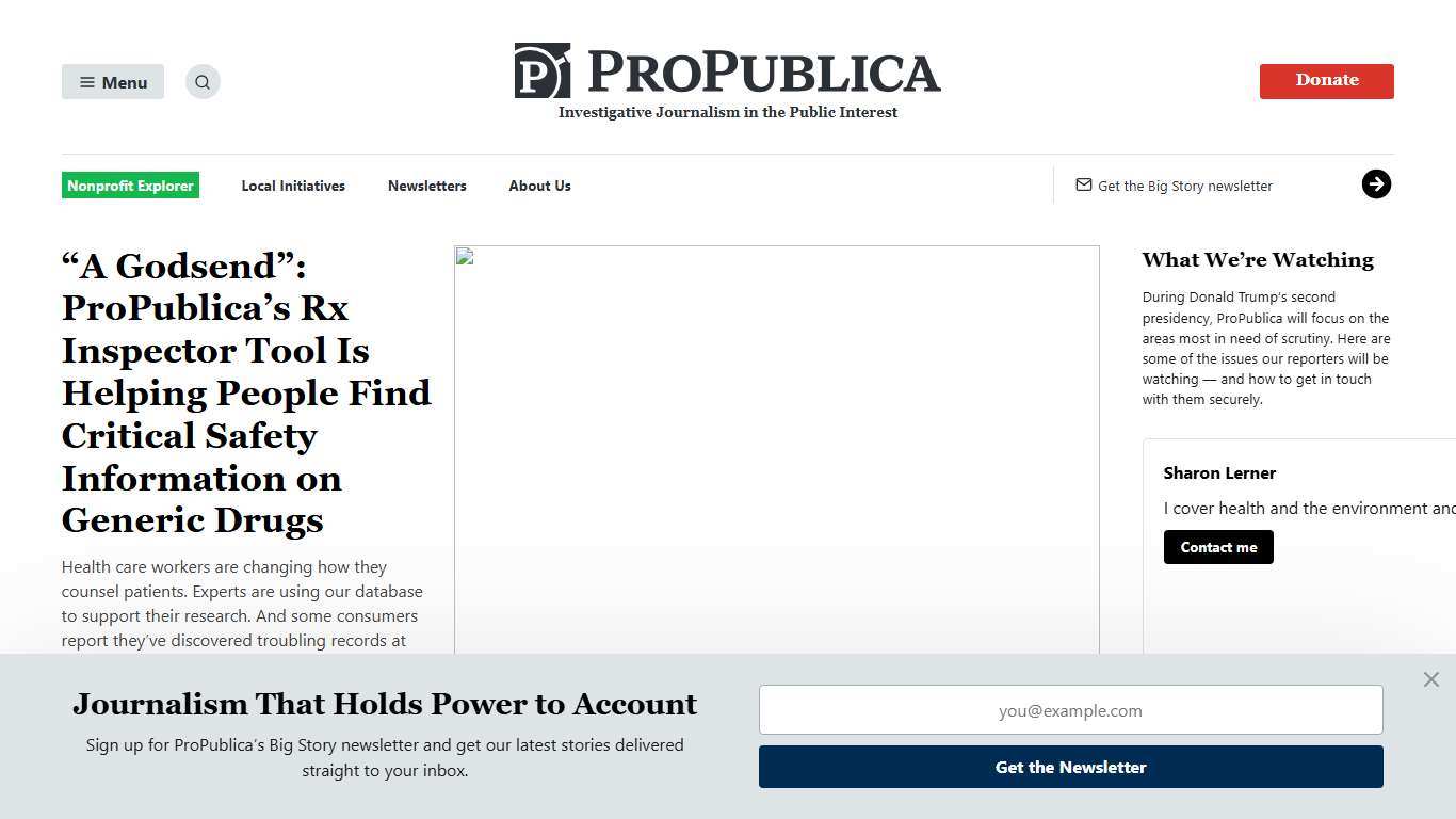 ProPublica — Investigative Journalism and News in the Public Interest
