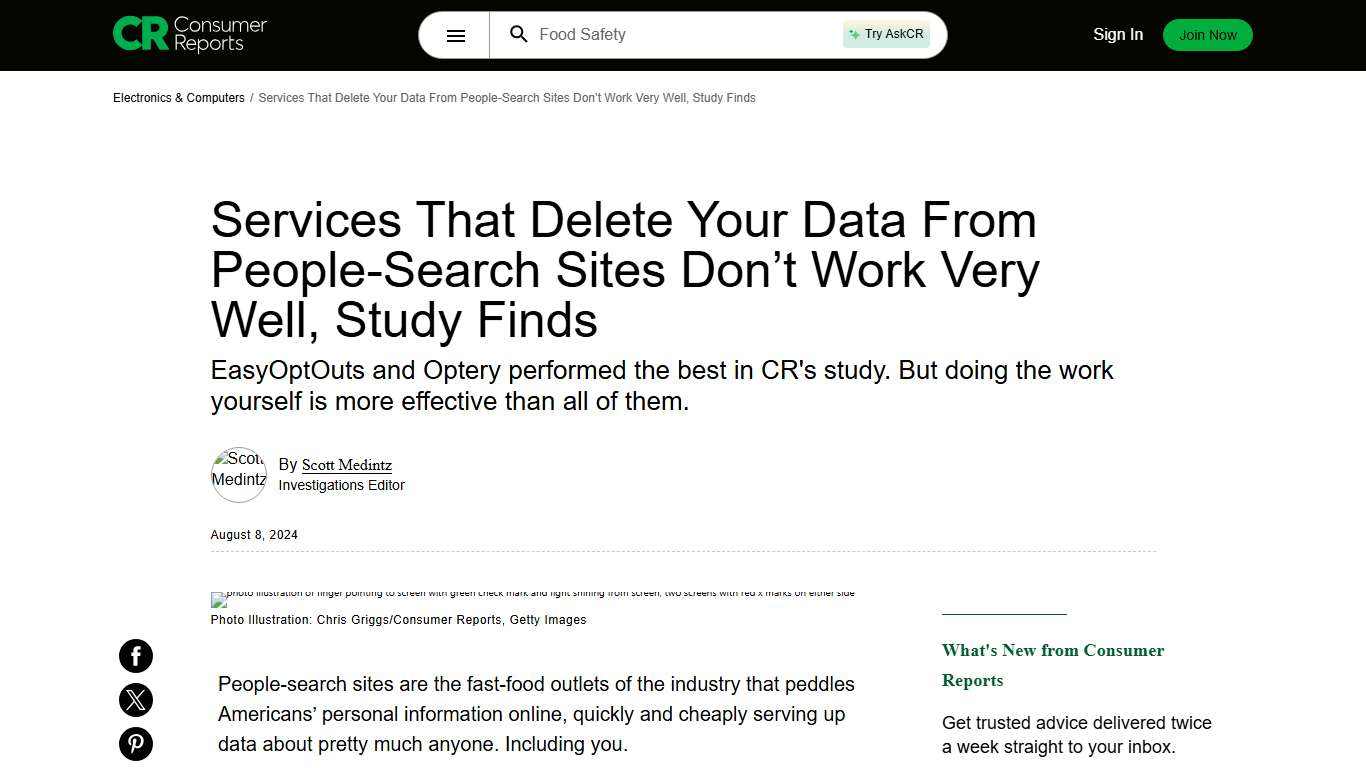 Services That Delete Your Data From People-Search Sites - Consumer Reports